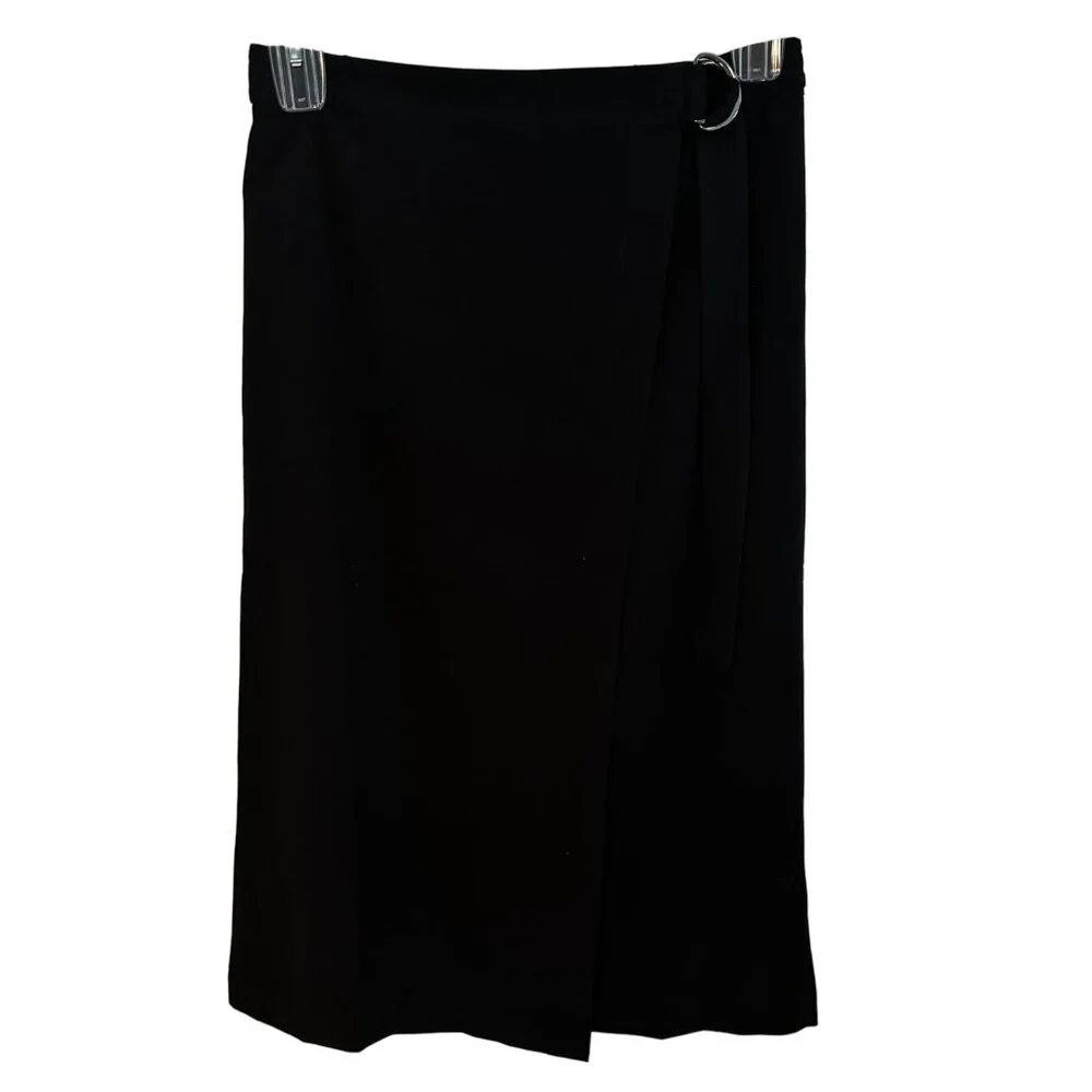 Banana Republic Women's Black Faux Wrap Skirt Size 6 New With Tags MSRP $69.99 - Picture 1 of 12
